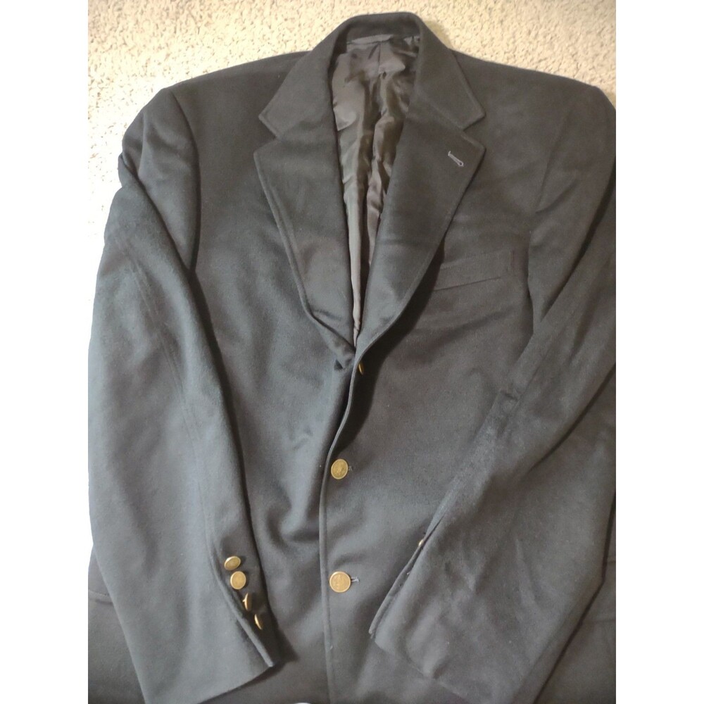 Hickory Freeman Black Wool 3 Button Jacket Blazer Sport Coat 43L